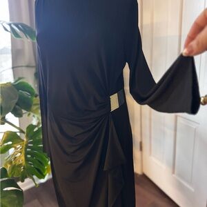 Michael Kors Elegant Black Long Sleeve Dress